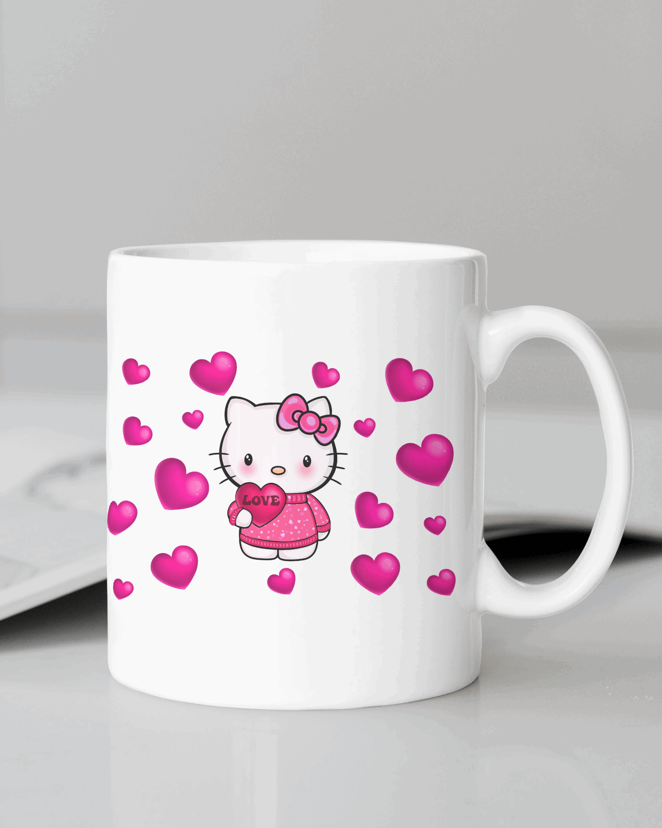 Hello Kitty ceramic mug handmade by Bono Carbono